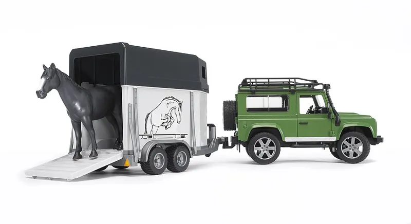 Bruder Land Rover Defender with Horse Trailer 1:16